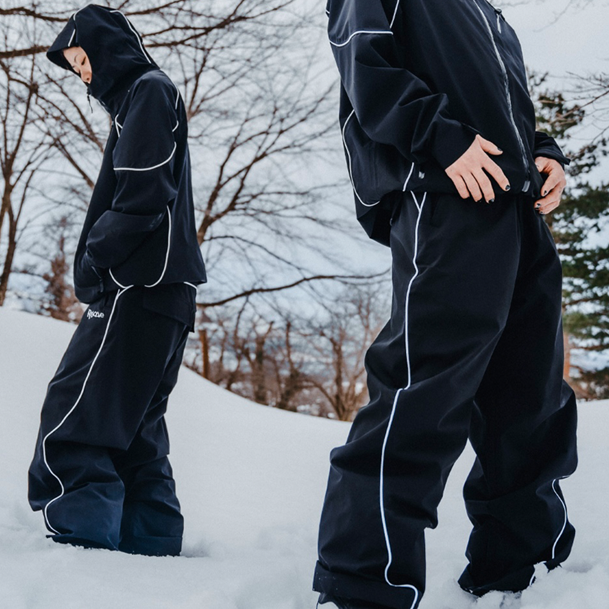 Baggy Track Snowpants (Black)